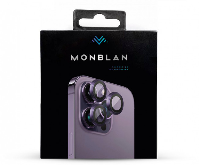 Защитное стекло Monblan для камеры iPhone 16/16 Plus Metal Ring Series (Purple)